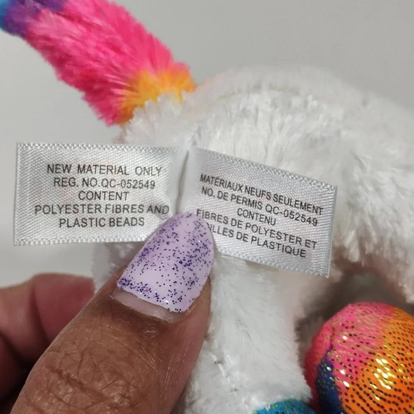 Ty Beanie Boos TySilk Pixy Unicorn Plush White Stuffed Animal Toy Glitter Eyes - Picture 6 of 7